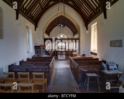 Berwick Bassett, Wiltshire, San Nicola, interno Foto Stock