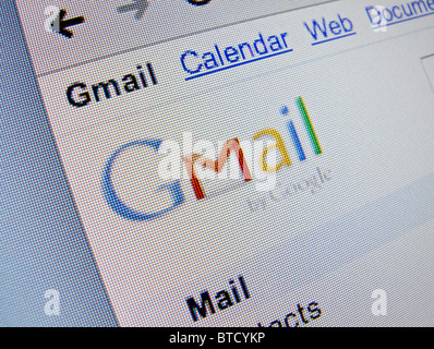 Dalla schermata Home page di Google Mail del sito Web di Gmail Foto Stock