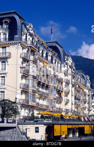 Montreux Palace, il lago di Ginevra Foto Stock