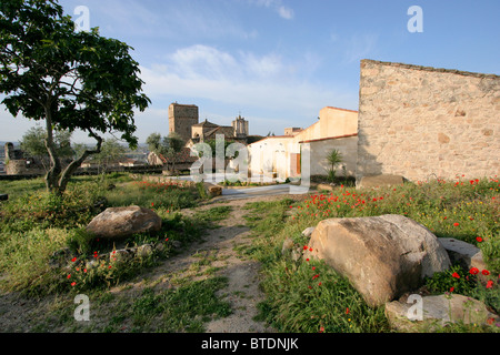 Castle & ruderi in Trujillo, Estremadura, Spagna Foto Stock
