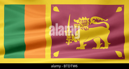 Alta risoluzione bandiera dello Sri Lanka Foto Stock