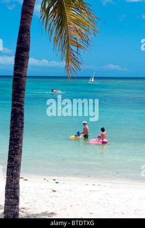 Nella parte anteriore del HotelTrou aux Biches, Mauritius Foto Stock