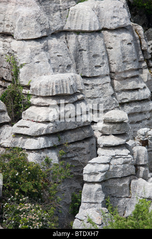 Alterò le rocce calcaree di El Torcal Riserva Naturale, Andalusia, Spagna Foto Stock