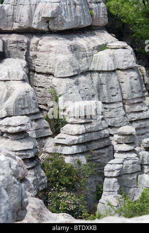 Alterò le rocce calcaree di El Torcal Riserva Naturale, Andalusia, Spagna Foto Stock