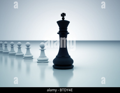 Il concetto di Leadership - Scacchi re leader di mercato Foto Stock