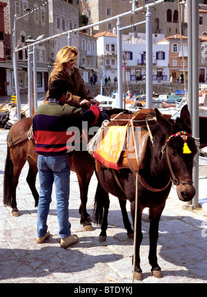 Hydra Town, Donkey Ride Foto Stock