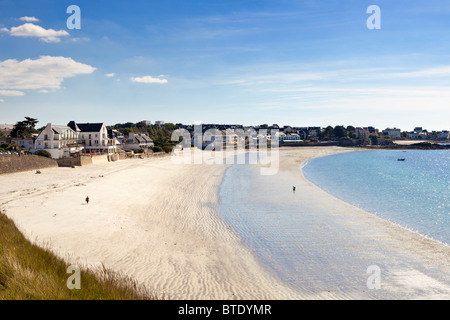 Les Sables Blancs spiaggia a Concarneau, Finisterre, Bretagna Francia in estate Foto Stock