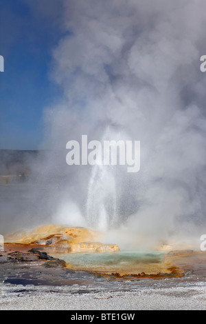 Yellowstones Clessidra Geyser che erutta Foto Stock