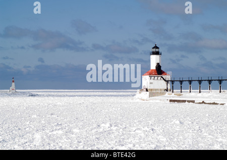 Michigan City East Pierhead Lighthouse Foto Stock