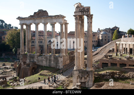 Foro Romano Roma Antica Vitruvio Arco di Settimio Severo impero romano Italia. Foto:Jeff Gilbert Foto Stock