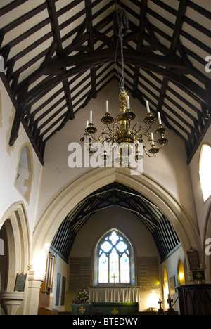 L'interno di Santa Maria Maddalena Chiesa Rusper West Sussex England Foto Stock