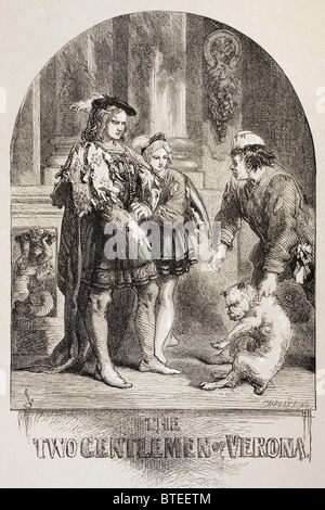 Illustrazione da Sir John Gilbert per i due gentiluomini di Verona di William Shakespeare. Foto Stock