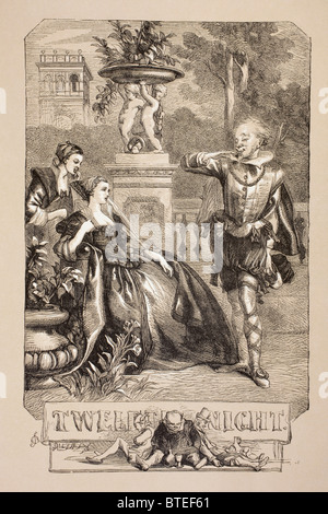 Illustrazione da Sir John Gilbert per la Dodicesima Notte di William Shakespeare. Foto Stock