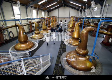 Tour guidato, la distilleria di Glenfiddich, Dufftown, Keith, Banffshire, Scozia Foto Stock