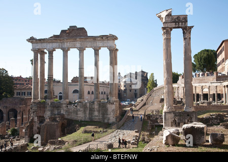 Foro Romano Roma Antica Vitruvio Arco di Settimio Severo impero romano Italia. Foto:Jeff Gilbert Foto Stock