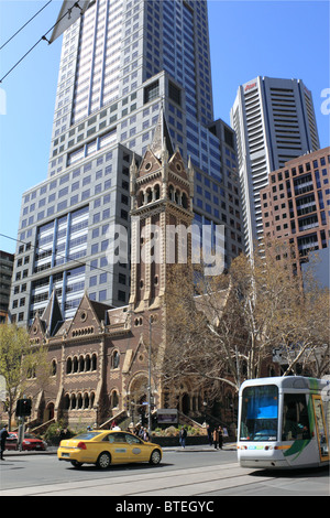 St Michael's Uniting Chiesa, Collins Street, il quartiere centrale degli affari, CBD di Melbourne, Victoria, Australia, Oceania Foto Stock