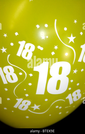 Diciottesimo compleanno palloncino close up Foto Stock