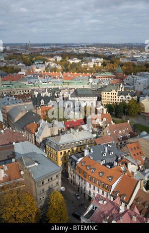 Vista della città, Riga, Lettonia Foto Stock