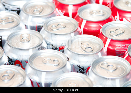 Lattine di soda Foto Stock