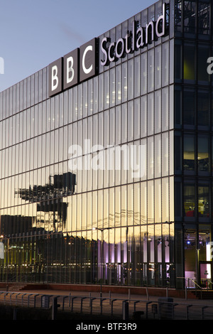Sede centrale della BBC Scotland su Pacific Quay, Glasgow, Regno Unito Foto Stock