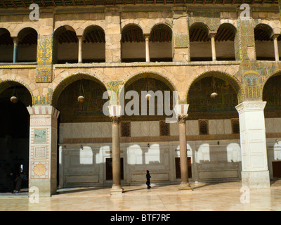 La moschea di Ummayad Completata nel 715 d.c. conosciuta anche come la Grande Moschea di Damasco, a Damasco in Siria il Medio Oriente Foto Stock