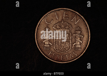 Coin Pesetas spagnole Foto Stock