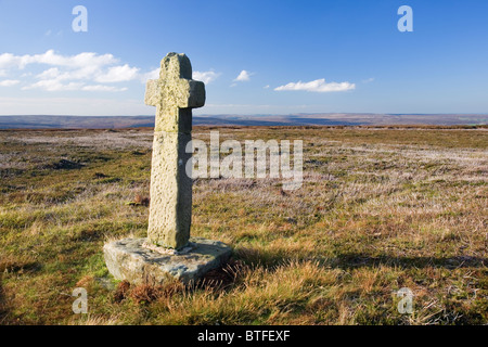 Il vecchio Ralph Croce, Westerdale Moor, North York Moors National Park, North Yorkshire, Regno Unito Foto Stock