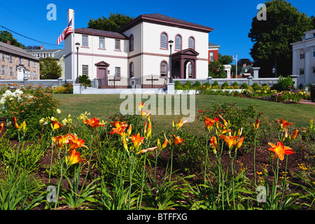 Basso Angolo di visione della sinagoga Touro, Newport, Rhode Island Foto Stock