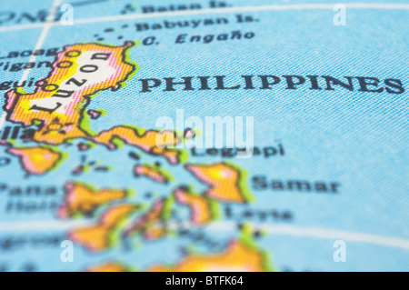 Filippine marcatore sulla mappa, asia paesi. Foto Stock