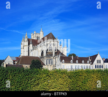 Cattedrale di Auxerre (Saint-Etienne), Auxerre, dipartimento Yonne, Borgogna, Francia Foto Stock