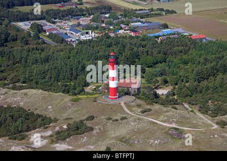 Vista aerea del faro sul Nord Frisone Isola Amrum. Foto Stock