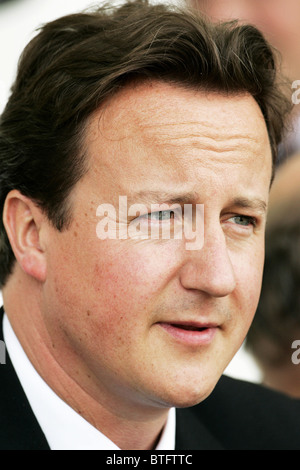 Leader conservatore David Cameron durante una parata di veterani Falkland a Londra Foto Stock