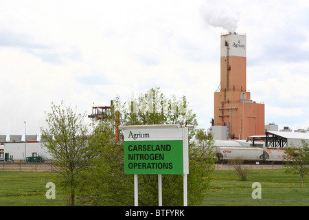 Azoto Agrium operazioni in prossimità Carsland, Alberta, Canada Foto Stock