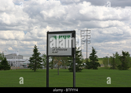 Impianto di separazione di aria nella zona centrale di Alberta, Canada Foto Stock