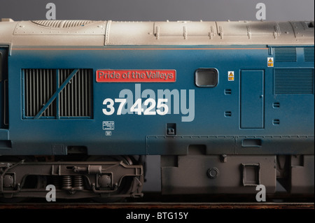 Classe 37 locomotive diesel, orgoglio delle valli, BR livrea blu Foto Stock