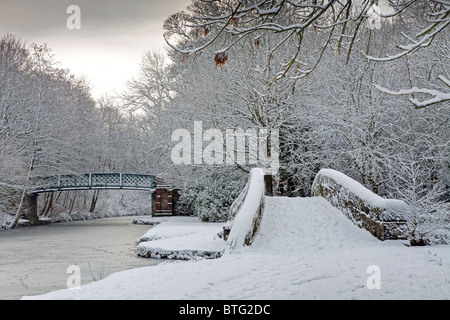 Pack Horse Bridge in Haigh Hall Foto Stock