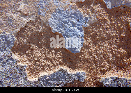 Blu parete scheggiati, Santorini, Grecia Foto Stock