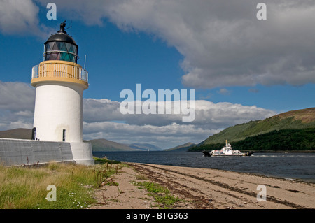 Il faro di Ardgour sul Corran si restringe, Loch Linnhe, Lochaber, Inverness-shire. La Scozia. SCO 6946 Foto Stock