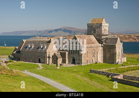 Abbazia di Iona sull isola di Iona, Scottish West Coast, Scozia. SCO 6952 Foto Stock