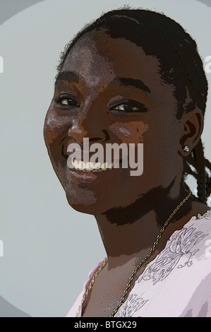 Afro-caraibica giovani donne, Santa Lucia persone, isole Windward West Indies Caraibi Foto Stock