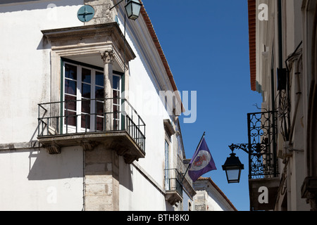 Finestra rinascimentale (Janela Renascentista) nella città di Santarém, Portogallo. Foto Stock