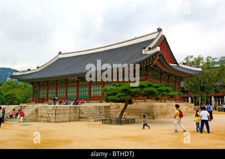 Un padiglione in Palazzo Gyeongbokgung, Seoul, Corea del Sud Foto Stock