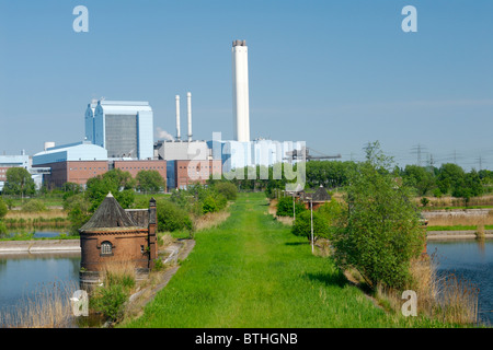 Pompa storica casa all'ex acquedotto Kaltehofe Foto Stock