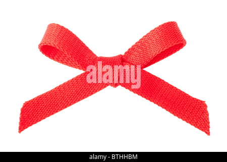 Vacanza rosso bow isolati su sfondo bianco Foto Stock