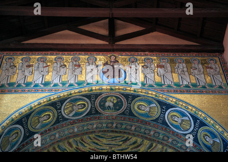 Mosaico nella Basilica Eufrasiana (560), Parenzo in Istria, Croazia Foto Stock