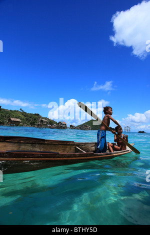 Il mare di zingaro Bohey Dulang, Semporna Sabah Foto Stock