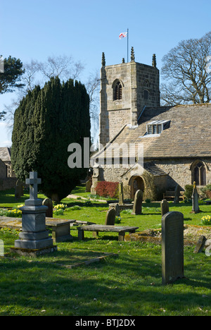 Chiesa di Santa Maria, Long Preston, North Yorkshire, Inghilterra, Regno Unito Foto Stock