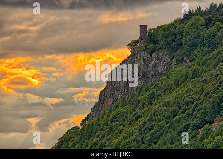 Torre Kinnoull, vicino a Perth , Perth and Kinross, Scozia, Europa, al tramonto. Foto Stock