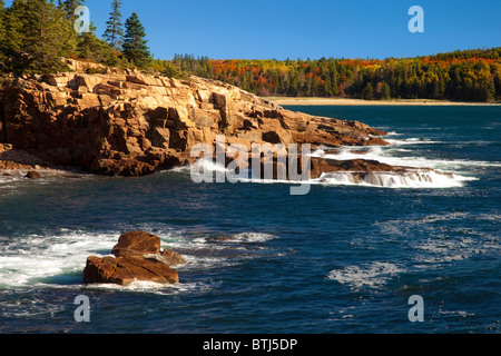 Costa del Parco Nazionale di Acadia, Maine, Stati Uniti d'America Foto Stock