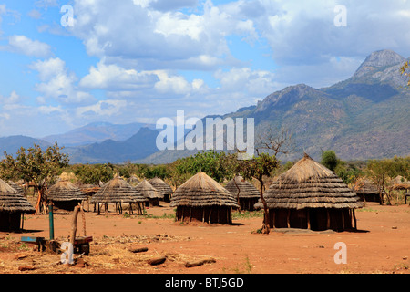 Villaggio, Acholiland, Uganda, Africa orientale Foto Stock